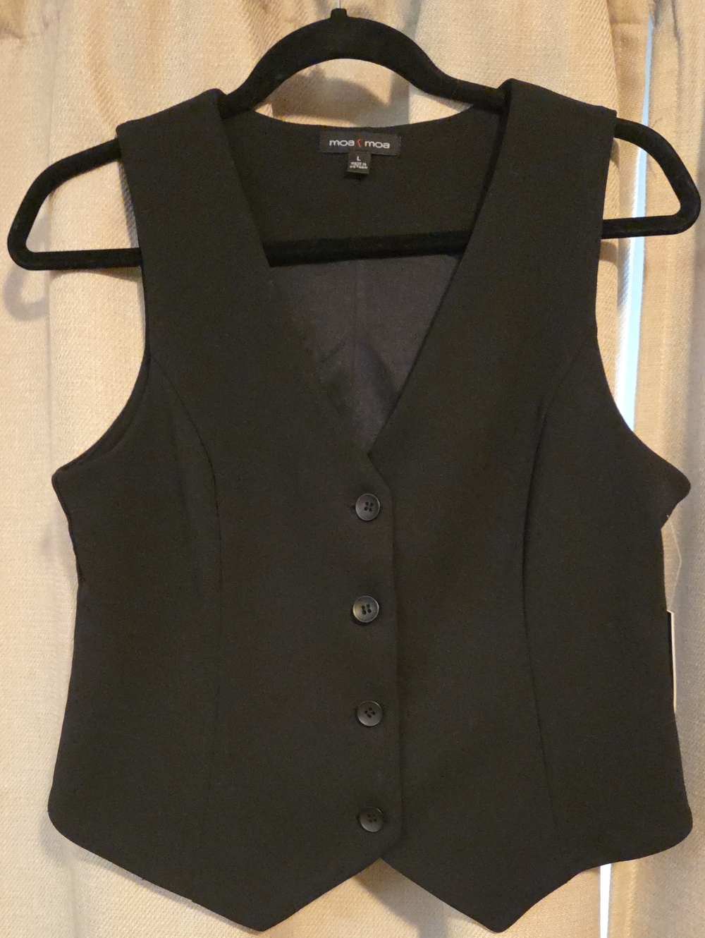 Moa Moa Black Women's Tailored Button Vest